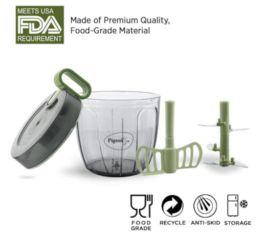Pigeon Handy Chopper Pro XL (900 ML) for Chopping, Mincing and Whisking with 5 Stainless Steel Blades and 1 Plastic Whisker (14517) - Image 2